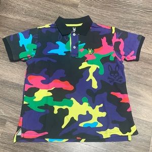 Psycho Bunny Multicolor Camo Kids Polo Shirt